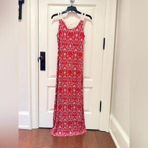Pink Rose Vintage Red Floral Maxi Dress US L